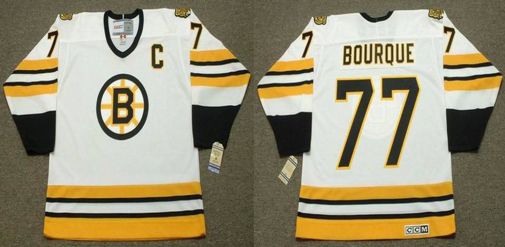 2019 Men Boston Bruins #77 Bourque White CCM NHL jerseys2